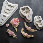 CJ Cetakan Clay Rose with Leaf II Silikon