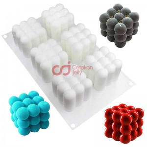 CJ Cetakan Silikon Cake Kue Bolu Puding Bubble Cube 6 cav