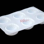 CJ Cetakan Silikon Cake Kue Bolu Puding Flat Swirl 6 cav