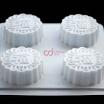 Cetakan Moon Cake Plastik Bulat Blessing / Fu 4 cav