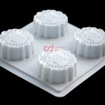 Cetakan Moon Cake Plastik Bulat Blessing / Fu 4 cav