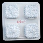 Cetakan MoonCake Plastik Kotak 4 cavity