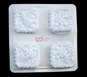 Cetakan MoonCake Plastik Kotak 4 cavity