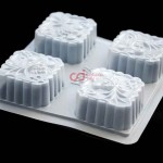 Cetakan MoonCake Plastik Kotak 4 cavity