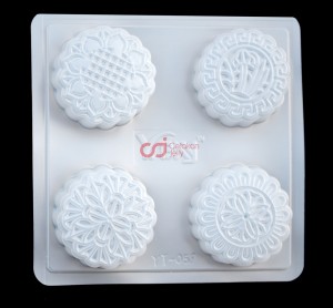 CJ Cetakan Moon Cake Plastik Bulat Pattern I