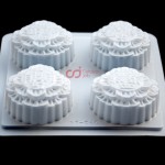 CJ Cetakan Plastik Moon Cake Bulat Pattern III