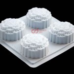 CJ Cetakan Plastik Moon Cake Bulat Pattern III