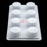 CJ Cetakan Plastik Moon Cake Bulat Plastik 8 cav Flower Pattern