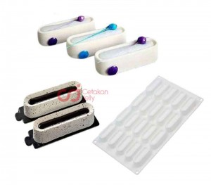CJ Cetakan Silikon Cake Kue Bolu Puding Oval Strip 20 cavity