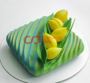 CJ Cetakan Silikon Cake Kue Bolu Puding Wave Box Pan