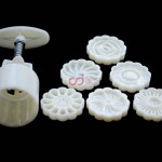 CJ Cetakan Moon Cake Bulat 50 gr 6 Flower Set