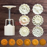 CJ Cetakan Moon Cake Bulat 50 gr 6 Flower Set