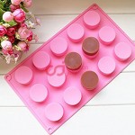 CJ Cetakan Silikon Kue Puding Round Cupcake 15 cav