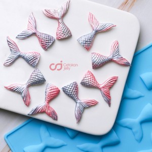 CJ Cetakan Coklat Puding Kue Mermaid Tail 16 cav Silikon