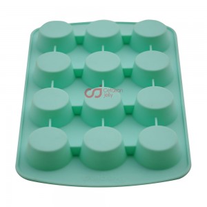 CJ Cetakan Puding Kue Muffin Gula Aren Cupcake 4.5 cm 12 cav Silikon49