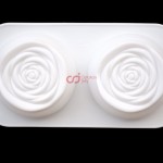 CJ Cetakan Silikon Cake Kue Bolu Puding Jelly Craft White Rose 2 cav