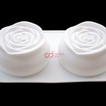 CJ Cetakan Silikon Cake Kue Bolu Puding Jelly Craft White Rose 2 cav