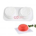 CJ Cetakan Silikon Cake Kue Bolu Puding Jelly Craft White Rose 2 cav